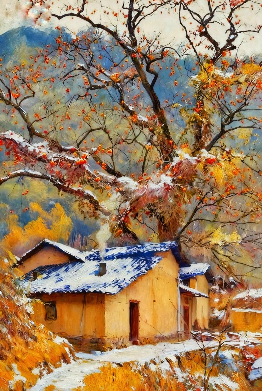 冬日小屋，静谧温暖，雪地里的避风港。绝美风景 治愈系 音画欣赏带你走进画里 带你