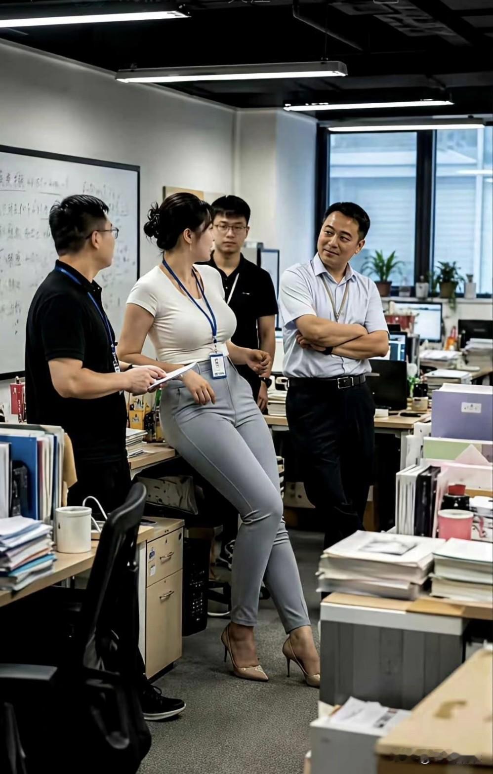 这4人当中，女子的职位是不是最高？