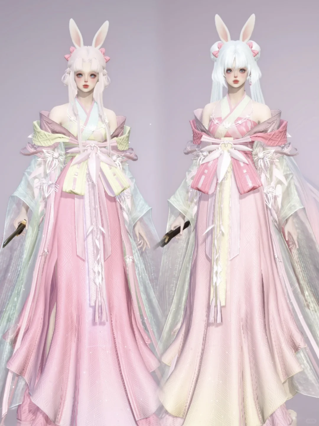 清辉月音 | 粉色双生姐妹花像小公主哎🌸