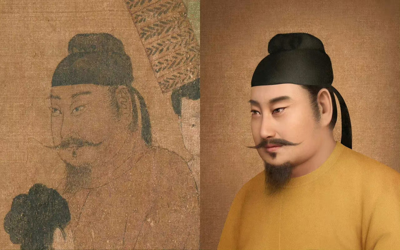 AI根据唐画复原的李世民，挺帅的。[赞] ​​​