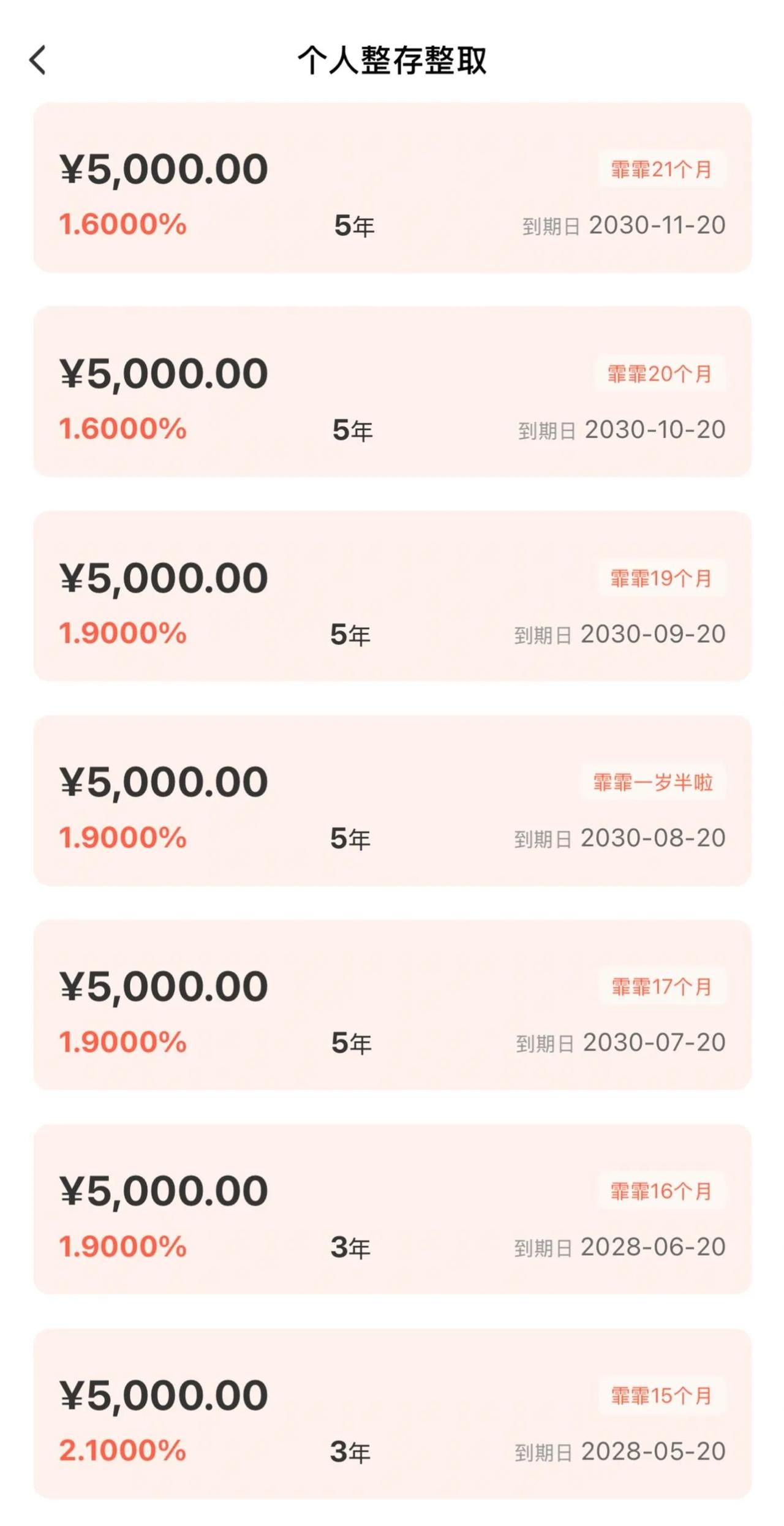 每个月雷打不动给娃存定期
从老二出生到现在，每个月都给娃强制存了一笔定期，既是一