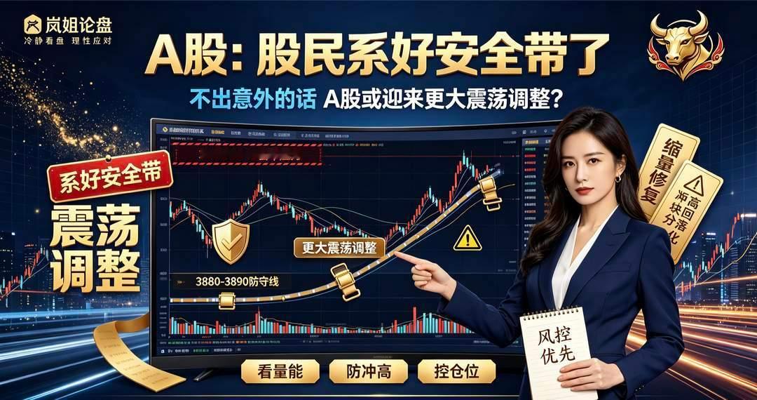 A股：股民系好安全带了，不出意外的话，A股或迎来更大震荡调整？免责声明：本文仅个