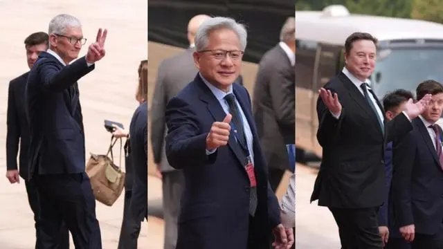 中美会谈这结果，全写在手势里了👇中美元首会谈刚结束，随行的美方商界大佬们走出人