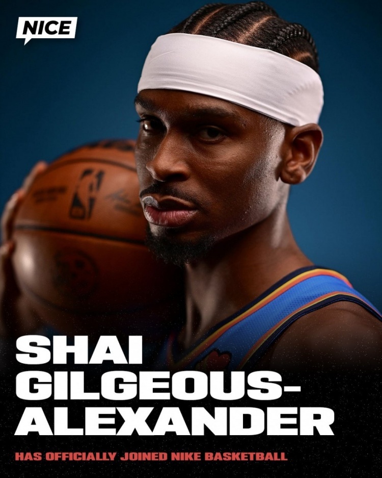 亚历山大将转到耐克旗下！Nike Basketball官方写道：“我们非常高兴能