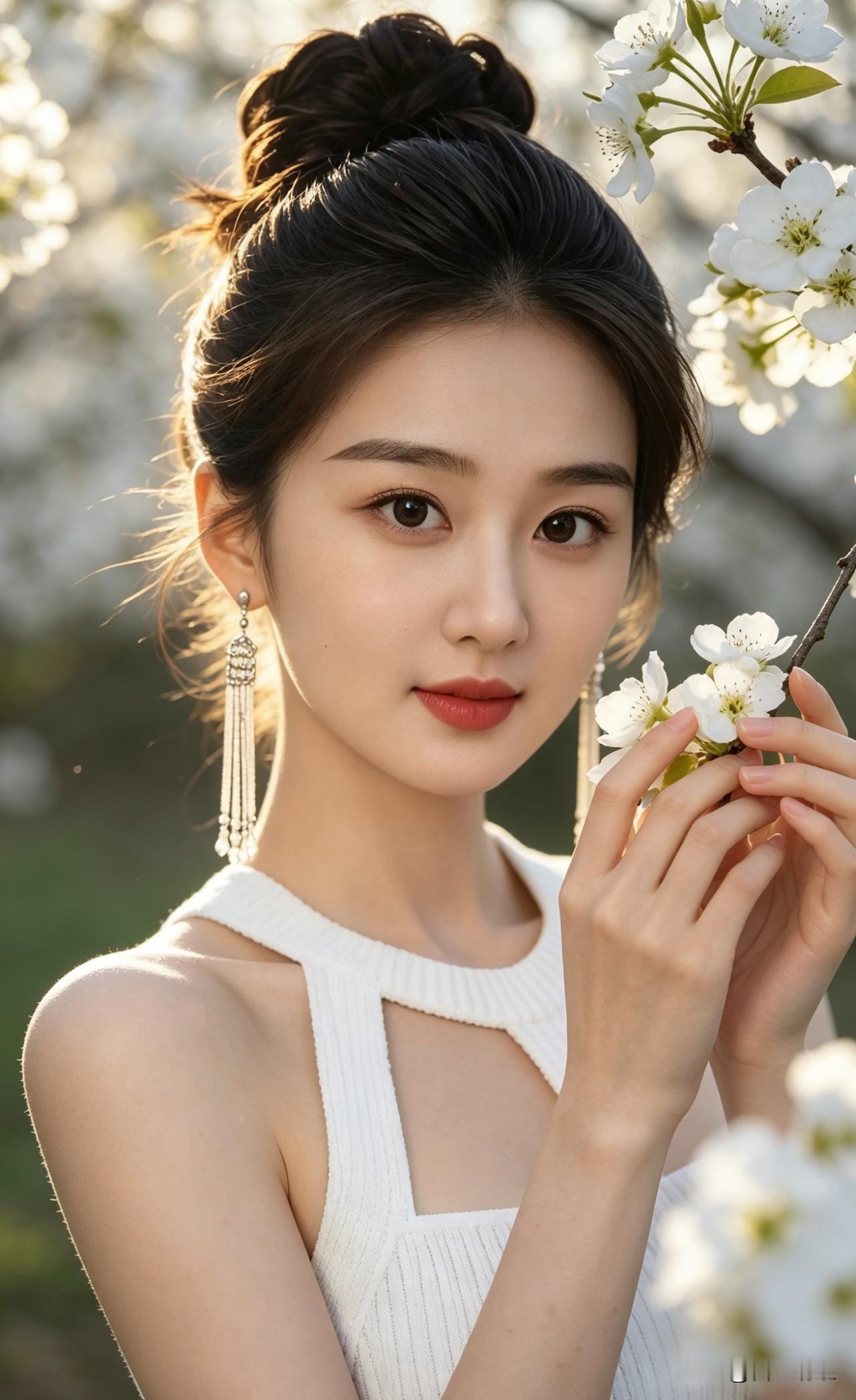 小美盛装打扮，独自扎进花海凹造型。路人以为她在等霸总，其实她正对着花疯狂自拍。最