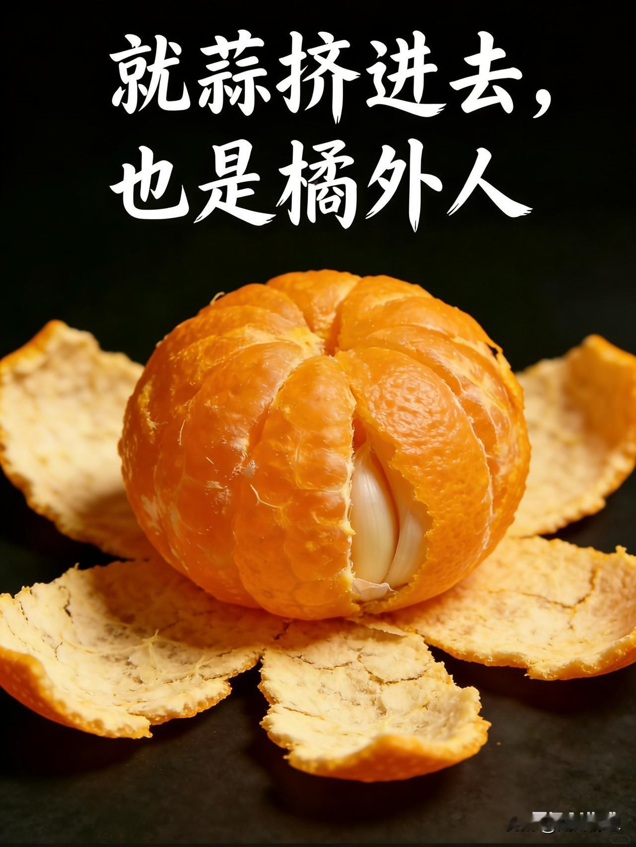 就“蒜”挤进去，
也是“橘”外人。
当今社会，
即使勉强自己融入
某个环境或群体