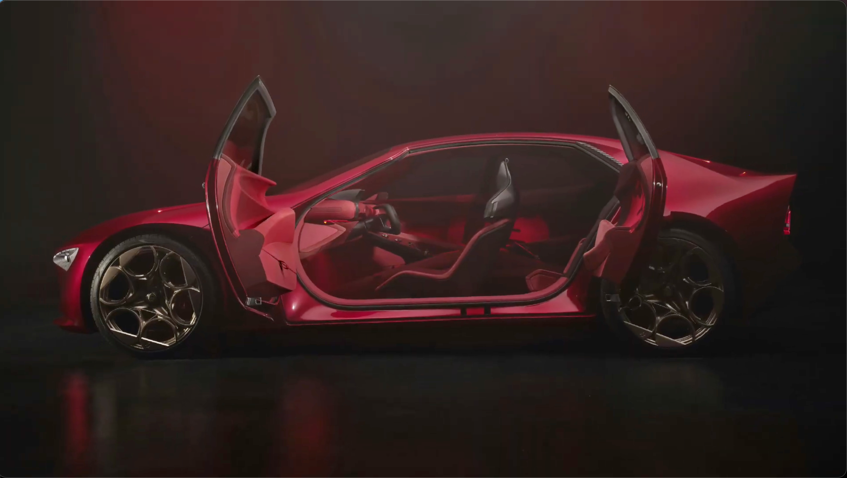 Alfa Romeo新概念车Cuorerosso，车头设计了点阵，可以像国产车那