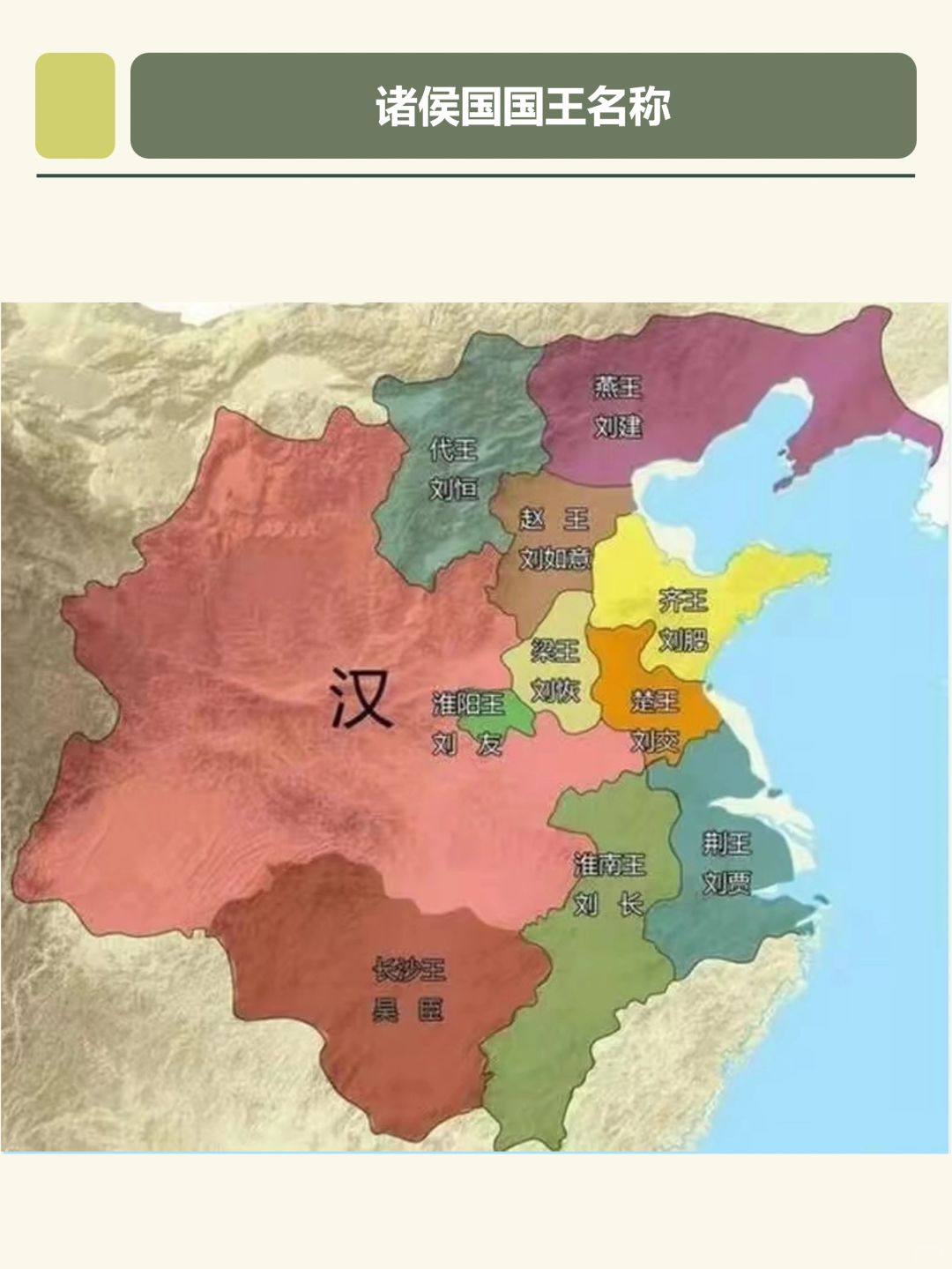 汉朝初年的同姓诸侯国分布