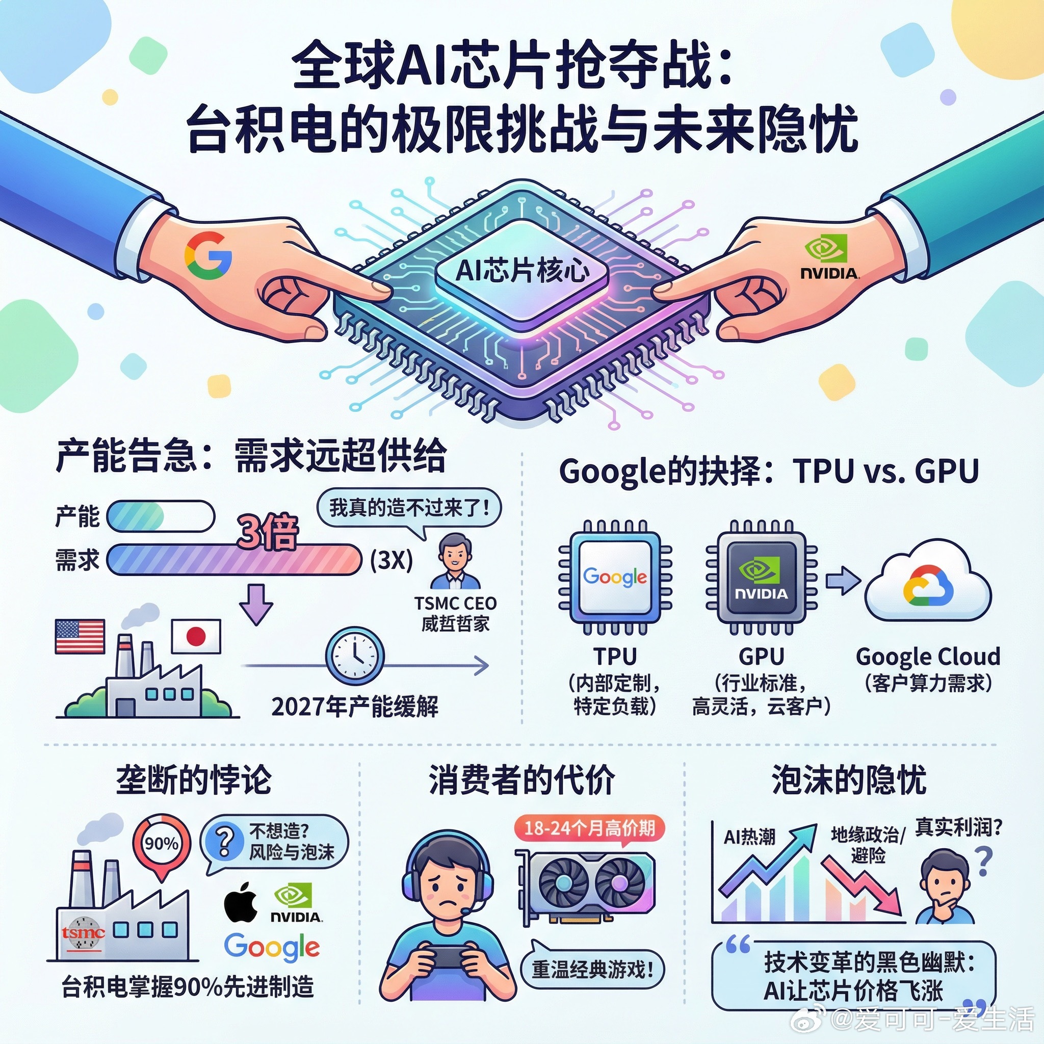 【当全球都在抢AI芯片，台积电说：我真的造不过来了】台积电CEO魏哲家最近透露了