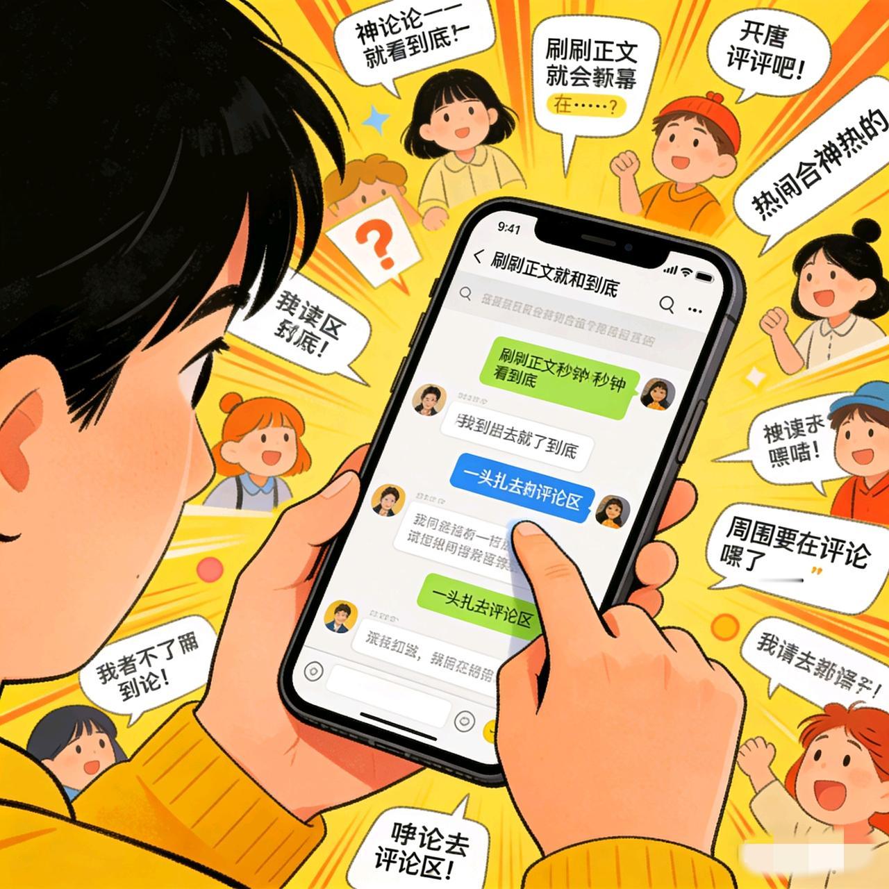 有没有和我一样的读者？
刷正文唰唰唰…
几秒钟就划到底，
结果一头扎进评论区，