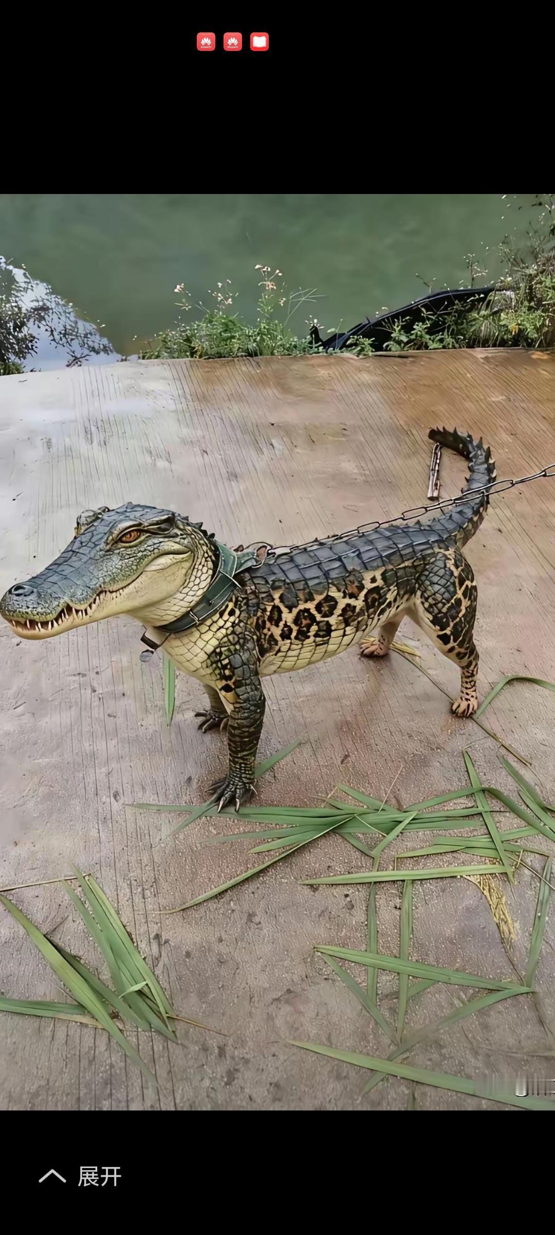 一天不带它去玩，就不高兴。真是条鳄犬。