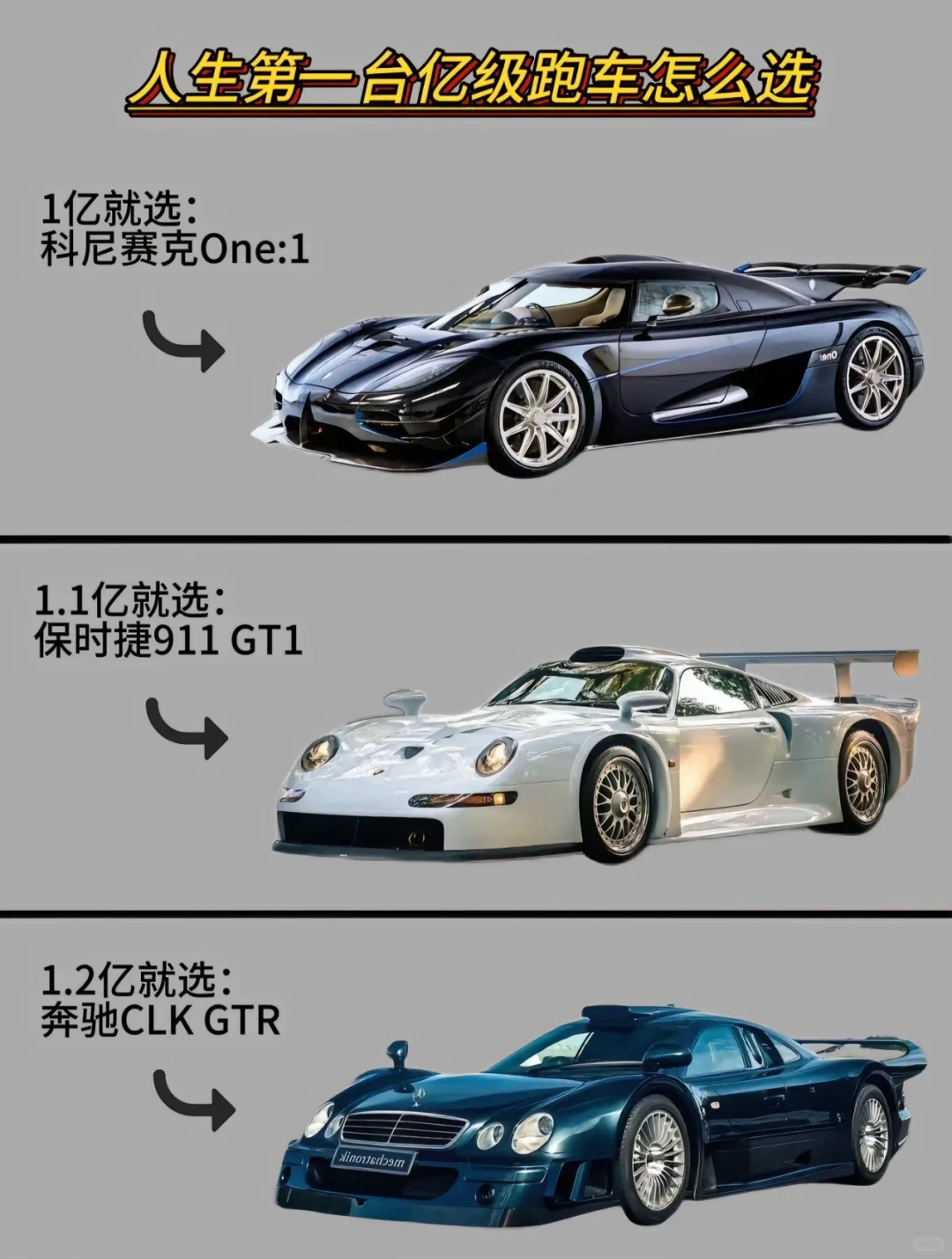 人生第一辆亿级跑车怎么选