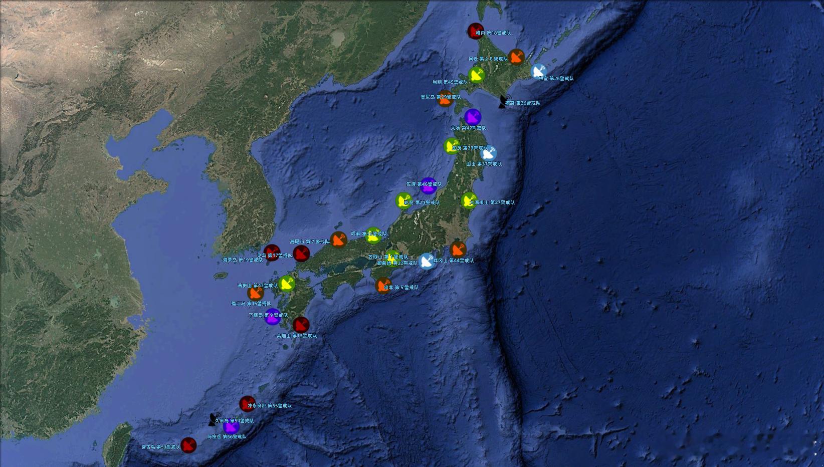 日本警戒管制雷达分布图 日本举国备战已露出狐狸尾巴日本军事