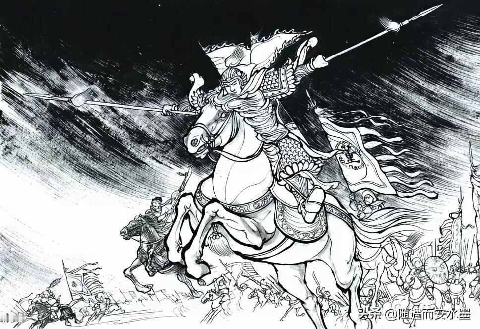 长坂坡这场同门对决很有看头。赵云单骑闯阵，护着阿斗，七探蛇盘枪使得出神入化，在曹