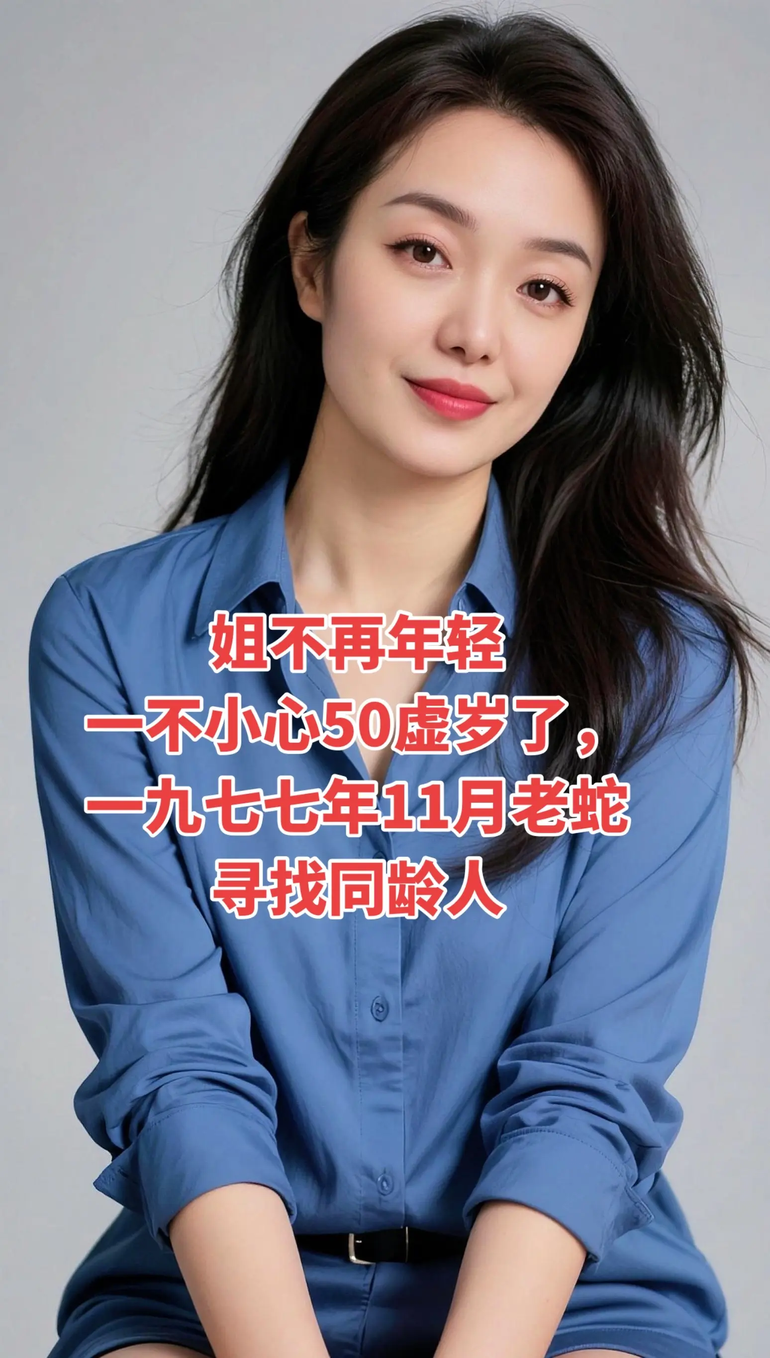 AI蓝衫写真 70后 77年的蛇 感恩遇见