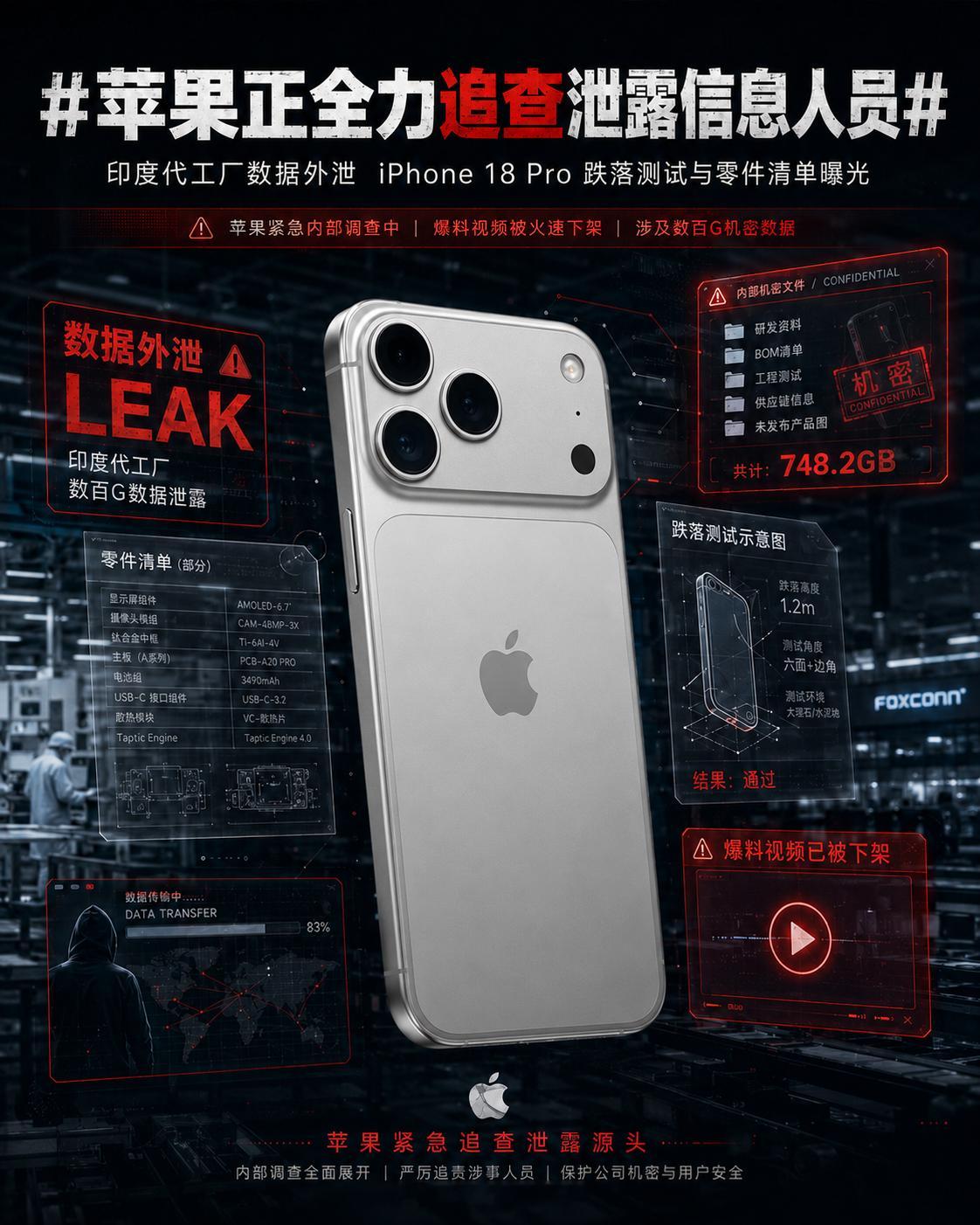 苹果正全力追查泄露信息人员库克自己都没有想到在交棒的最后时刻出了这种幺蛾子，印度