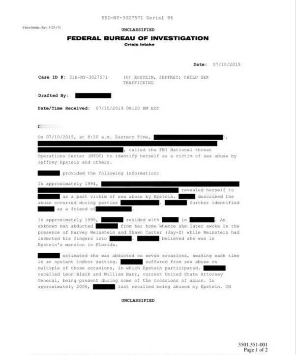 爱泼斯坦 档案文件显示，黑人说唱 大佬，碧昂丝的老公 Jay-Z 是一个病态掠食