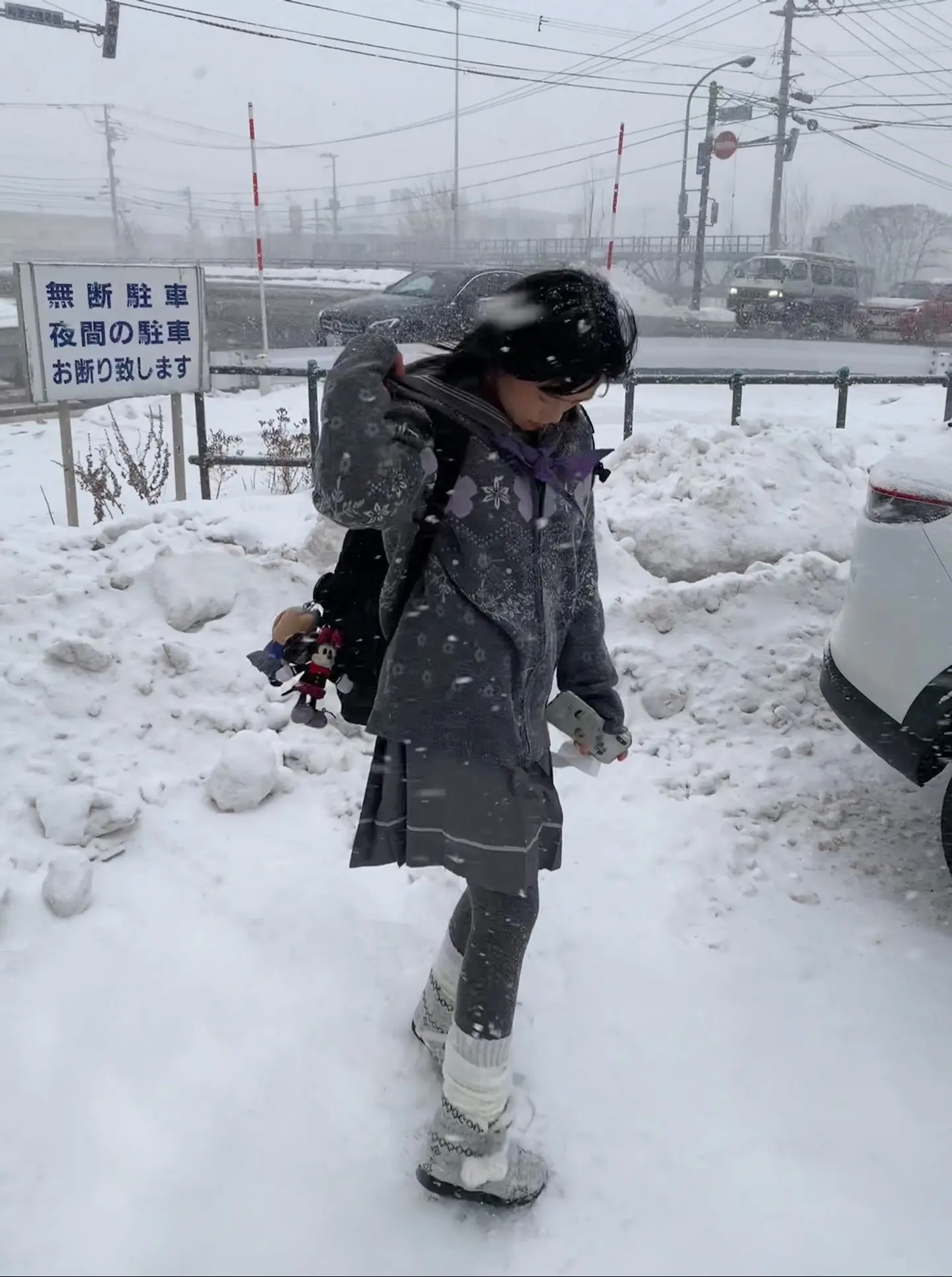 札幌大雪雪樱花妹