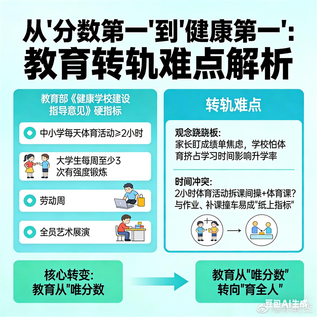 从“分数第一”到“健康第一”，这道转轨题难在哪？
 
教育部最新发布的《健康学校