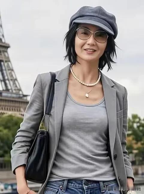女神张曼玉老了不少，法令纹变深，脸上岁月印记明显，当年她可是家喻户晓的明星，从小
