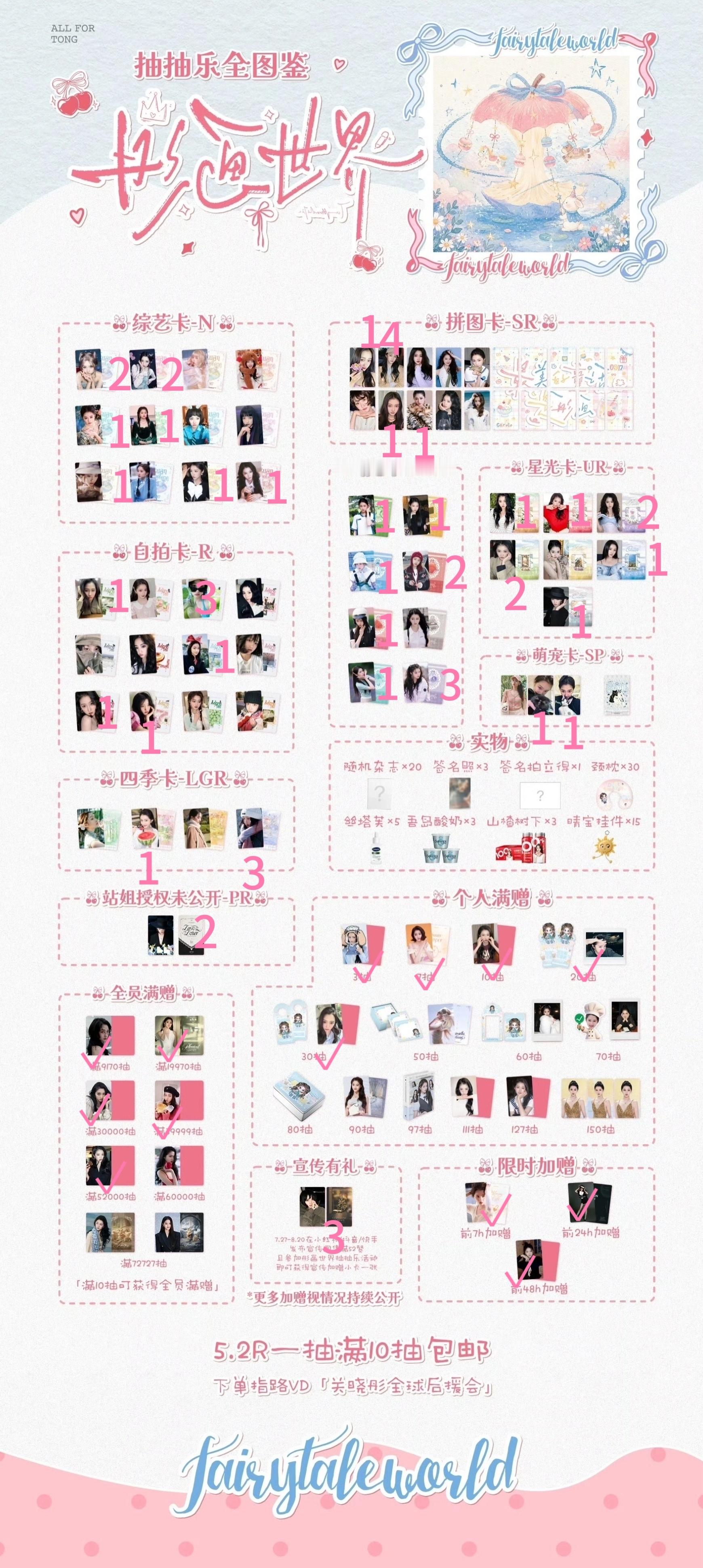 51抽①1个卡面重复4张②3个卡面重复3张③6个卡面重复2张 ​​​