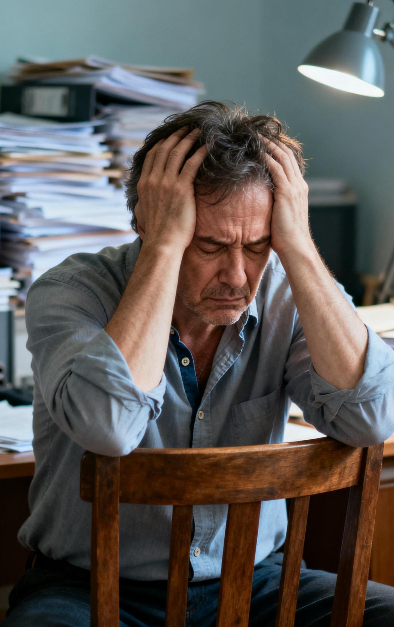 中年压力，是场无声的“四面楚歌”。

前方，是职场天花板与后浪追赶的双重夹击；后