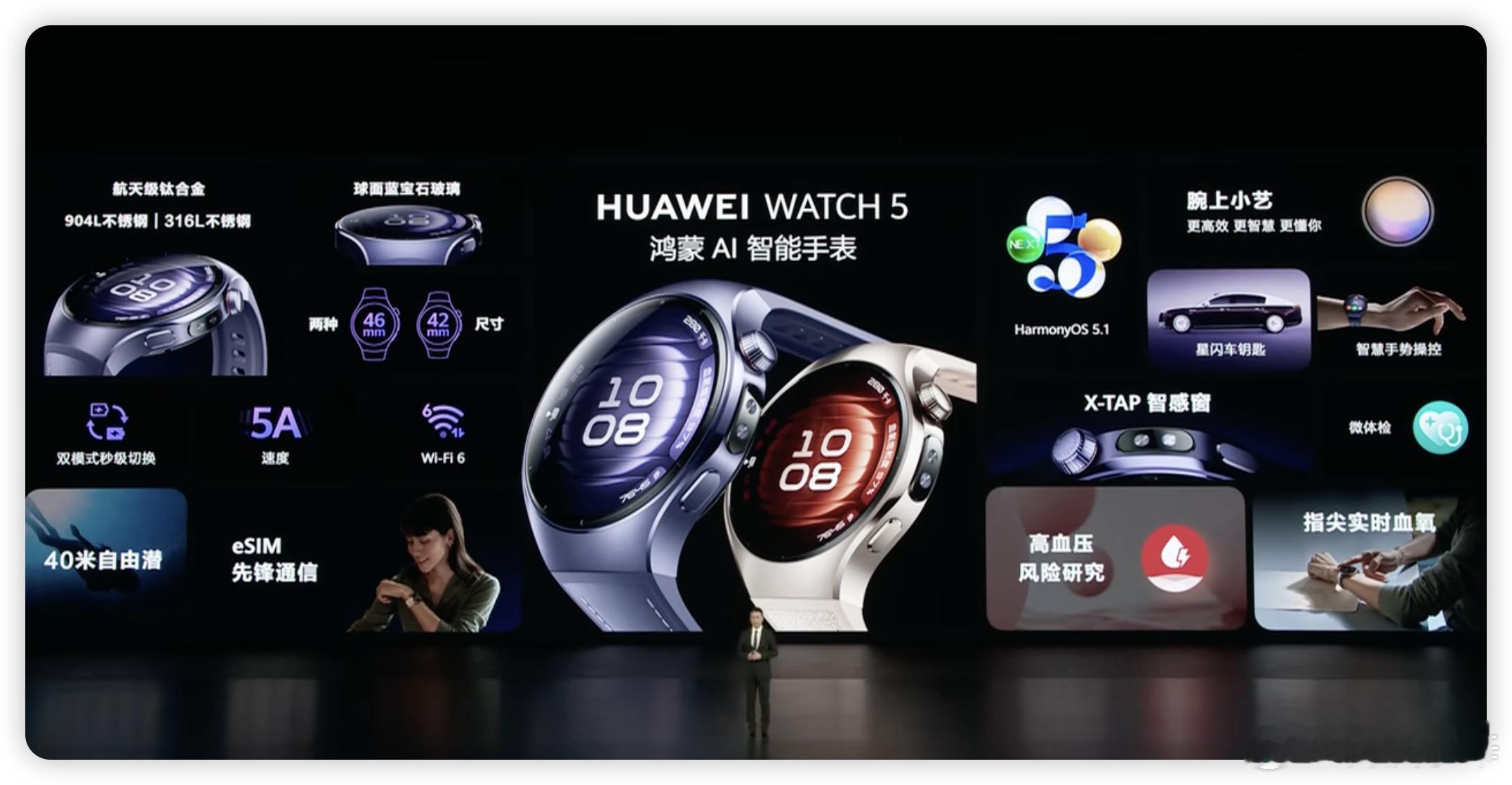 华为 WATCH 5，首款鸿蒙 AI 智能手表，正式发布了，¥2699 起售它还