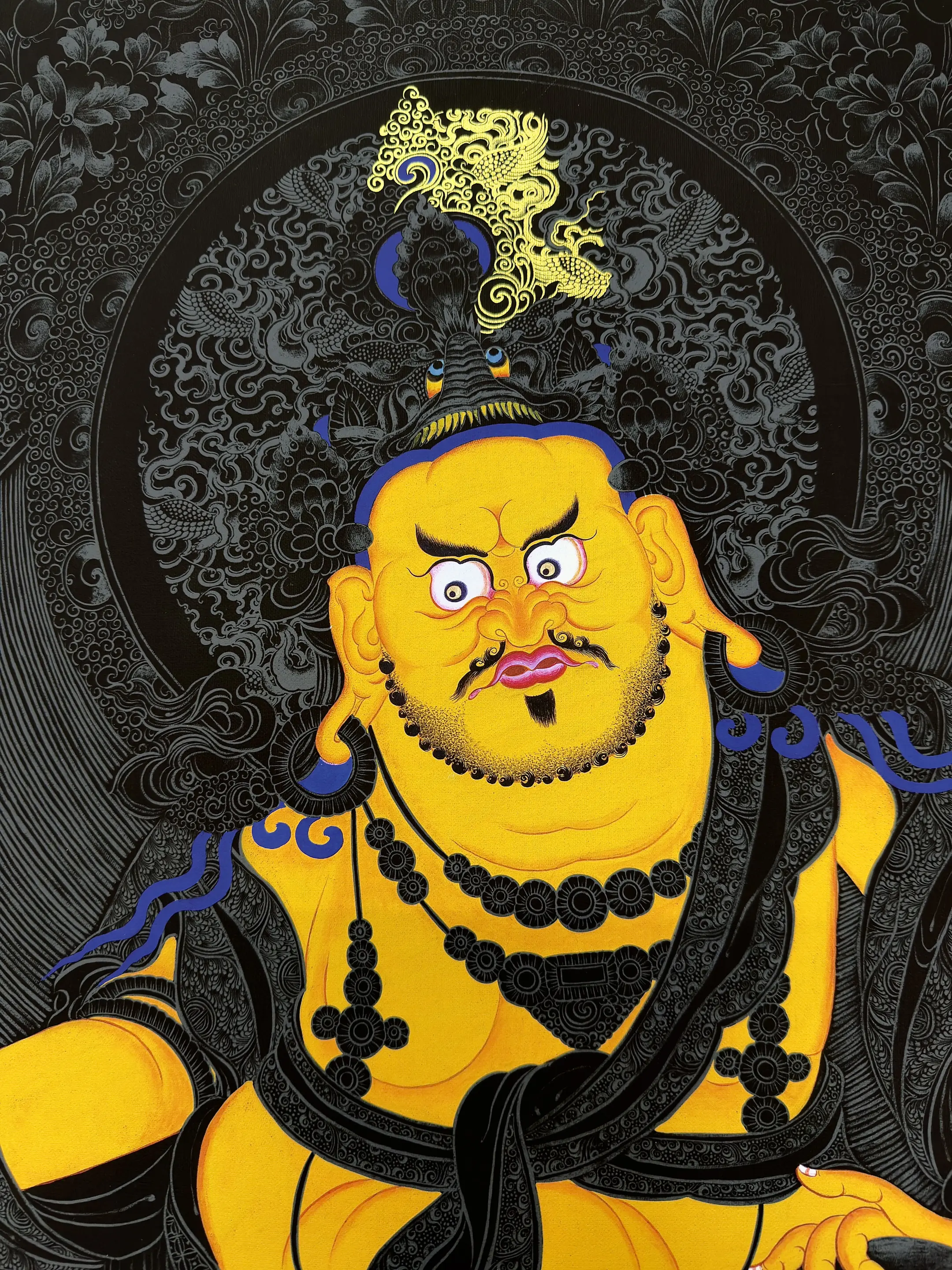 黄财神 唐卡 描金 画稿 喜马拉雅艺术
