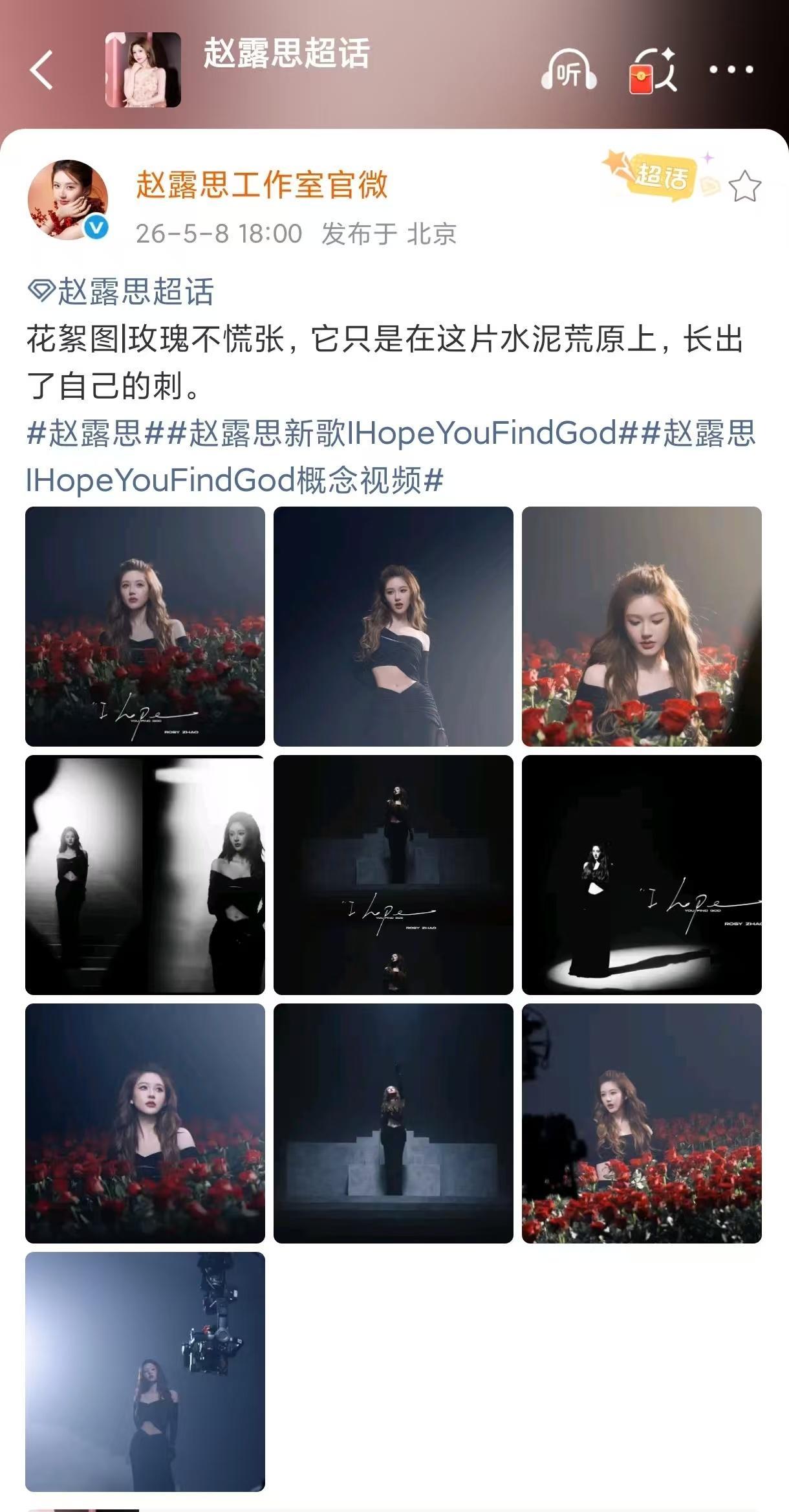 赵露思新歌花絮玫瑰环绕赵露思新歌IHopeYouFindGod 花海氛围感绝美花