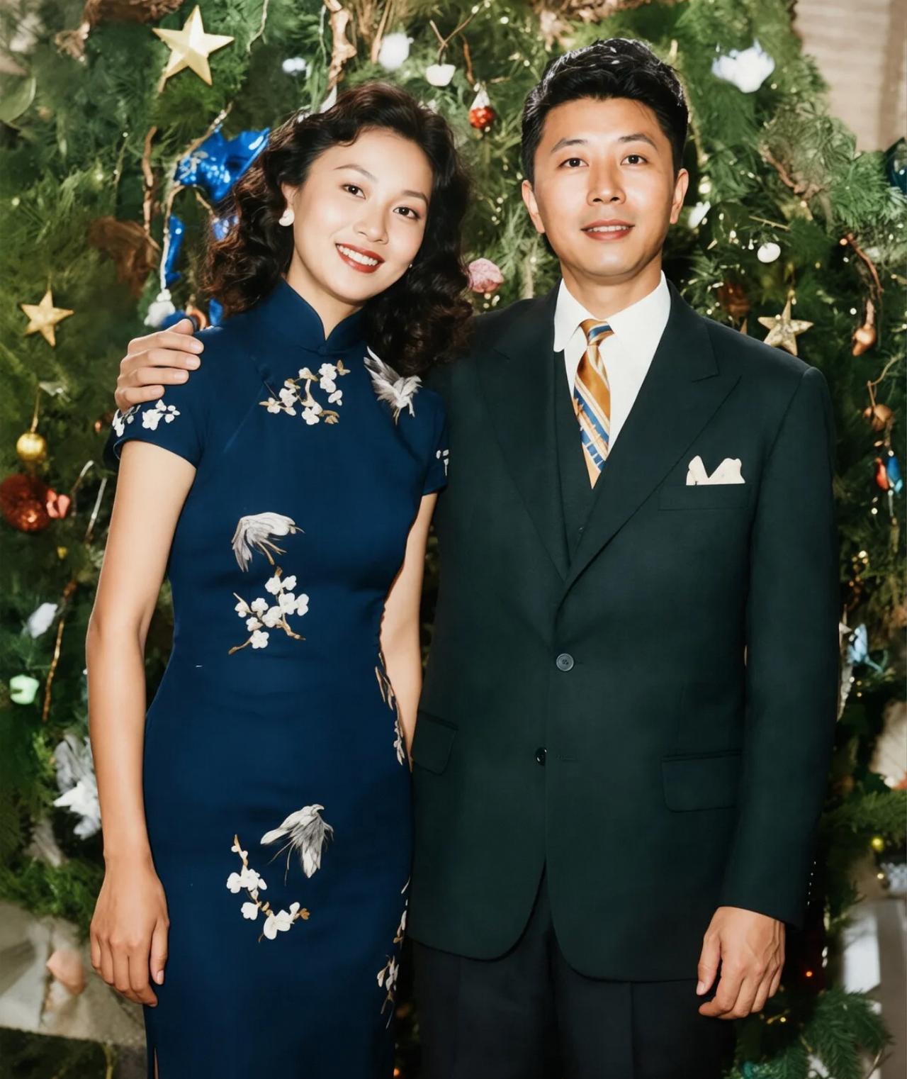 1987年，夏梦和丈夫林葆诚，一张温馨的合影，结婚多年，仍然恩爱如初