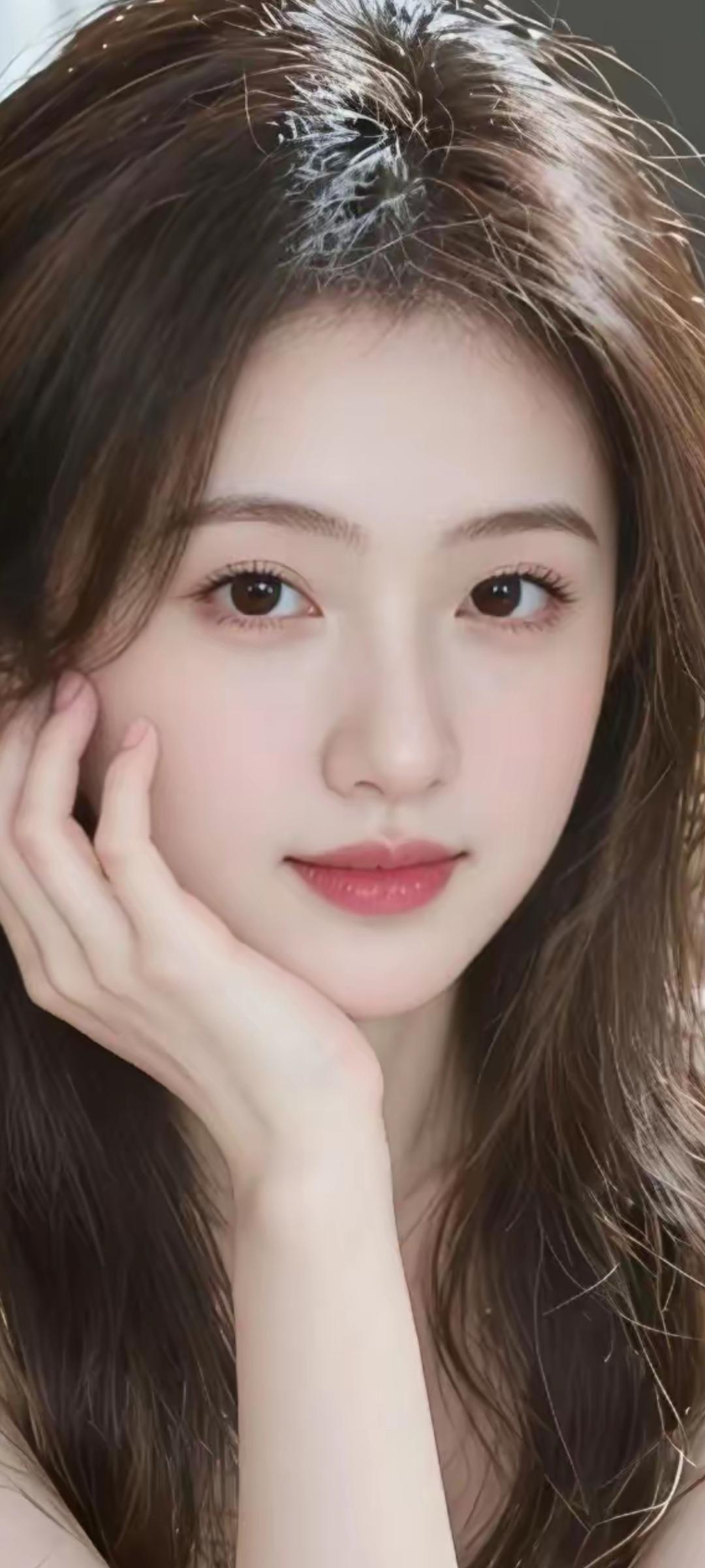 温柔甜美的少女，微笑中透着淡淡的忧伤