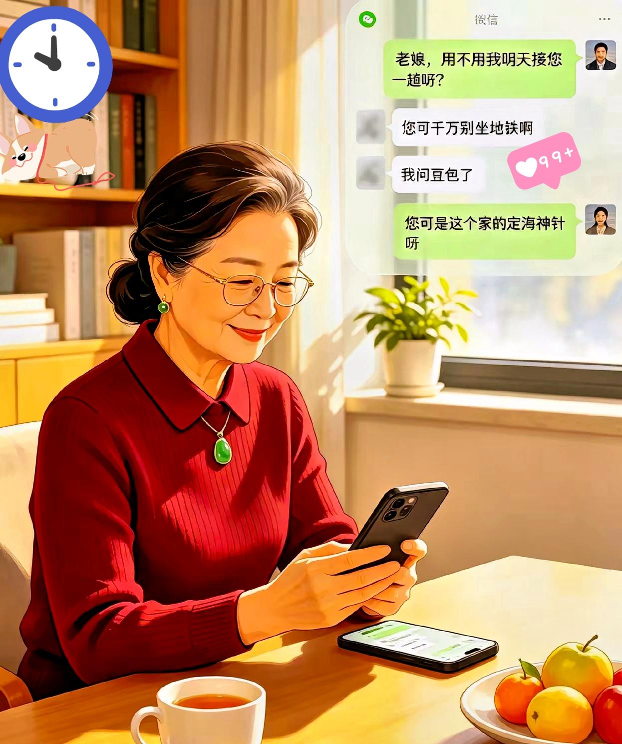 女婿一句话把我逗的哈哈大笑，眼泪都笑出来了。
​早晨他发来微信说:“老娘，用不用