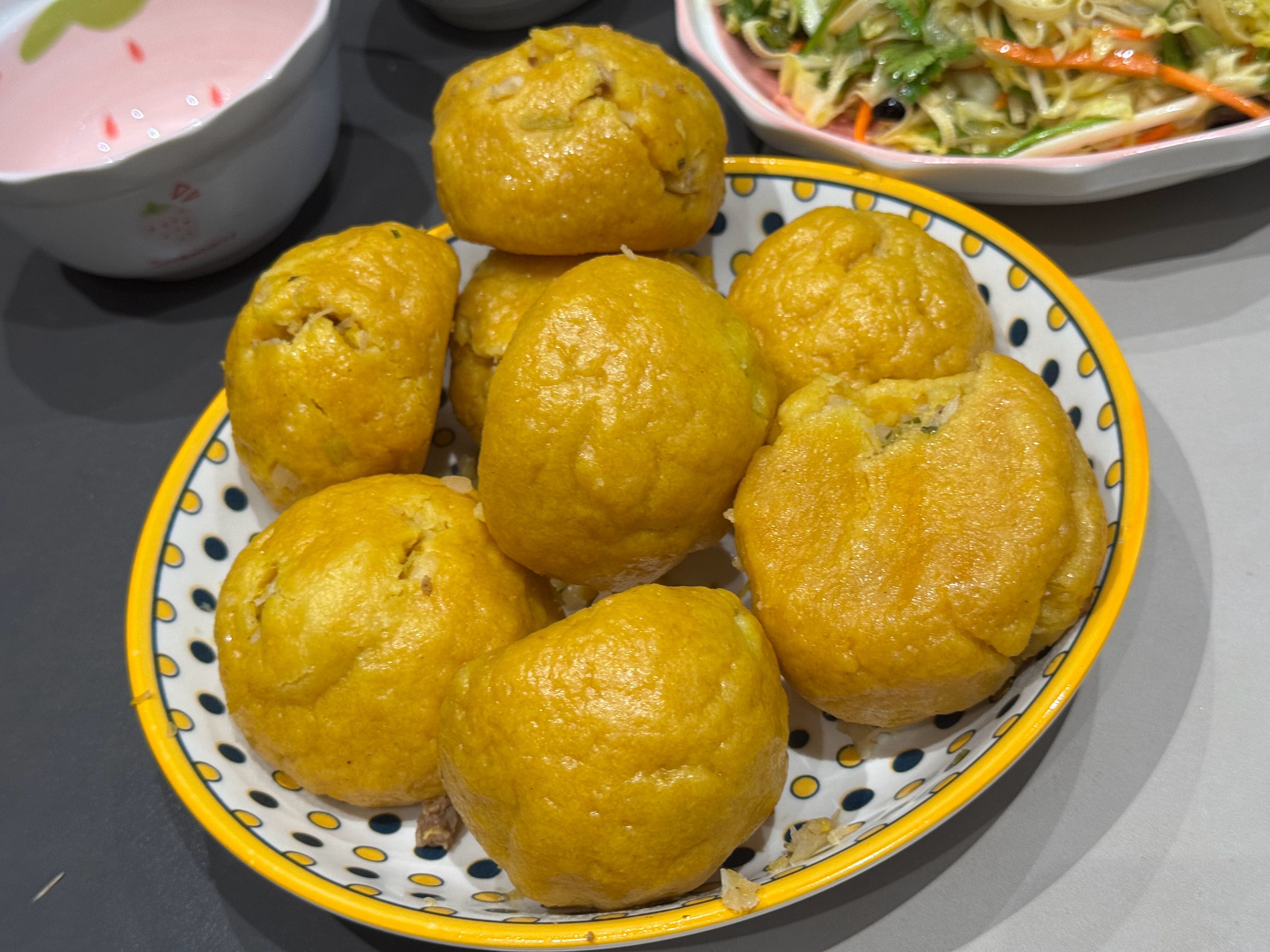 自己家里做的菜团子，哈哈  成功！ ​​​