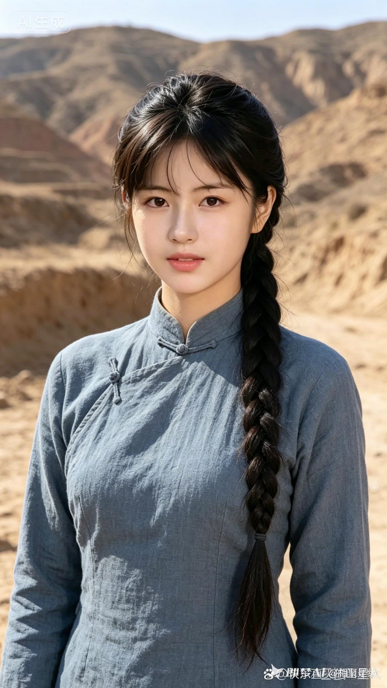 穿越千年的古风少女，沙漠中的柔美与坚韧。
