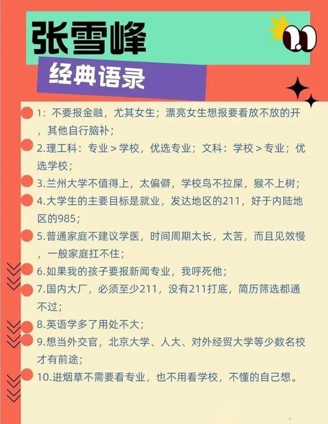 张雪峰语录