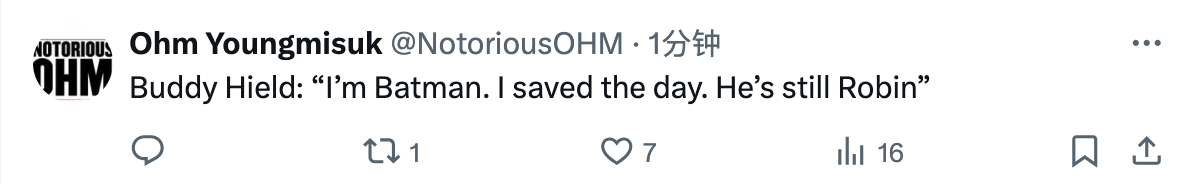 希尔德：我是蝙蝠侠，我拯救了一切，他（巴勒特）还是罗宾勇士1比0森林狼 ​​​
