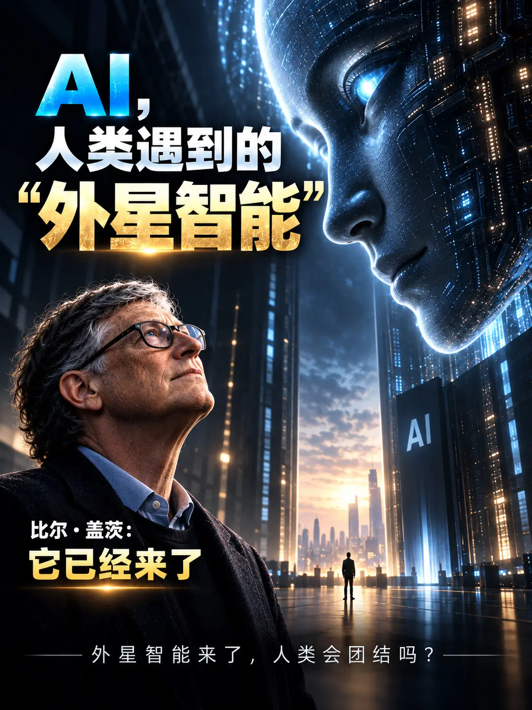比尔·盖茨：AI就像“外星智能”比尔·盖茨谈AI：“有各种电影讲外星人...