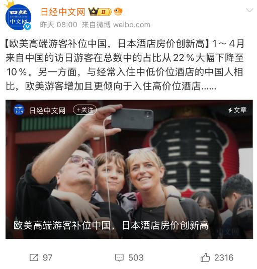 日媒集体飘了！狂吹没中国游客日本旅游照样爆火，殊不知这虚假繁荣全靠日元暴跌白送，