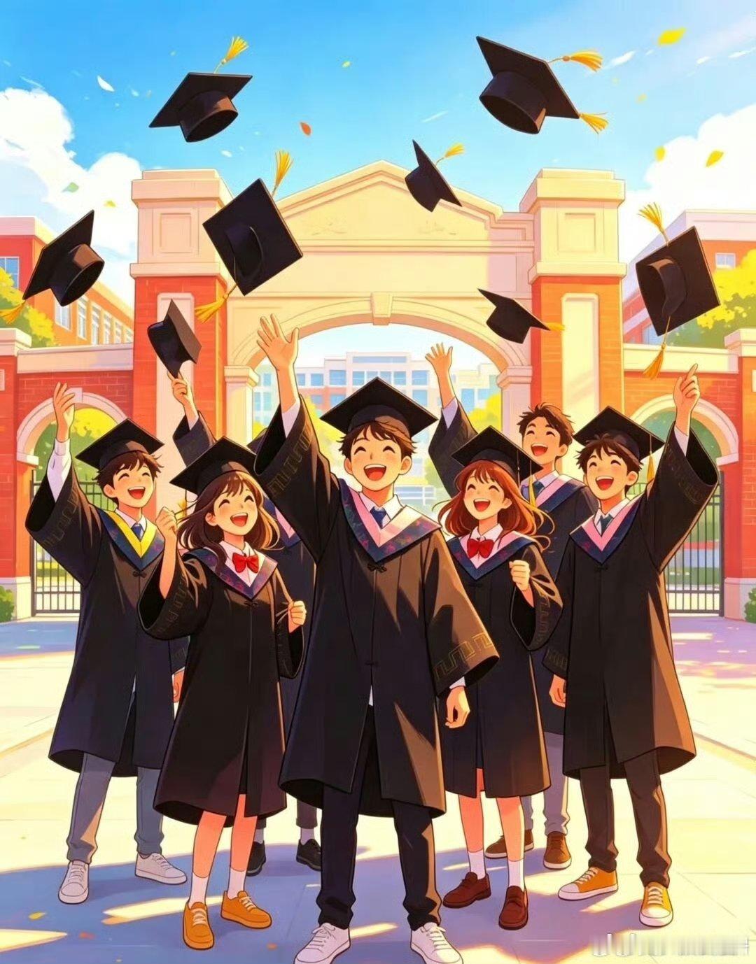 现在的毕业典礼跟签售会似的这届的毕业大学生就是会整活啊 往年典礼安静有序，今年完