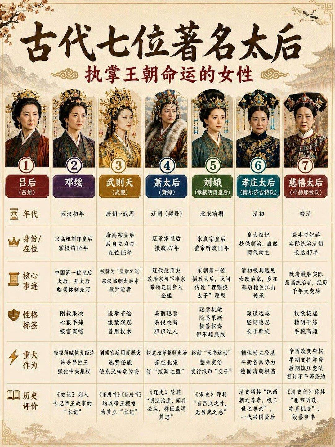 古代7位著名摄政太后，谁最有手腕？ ​​​