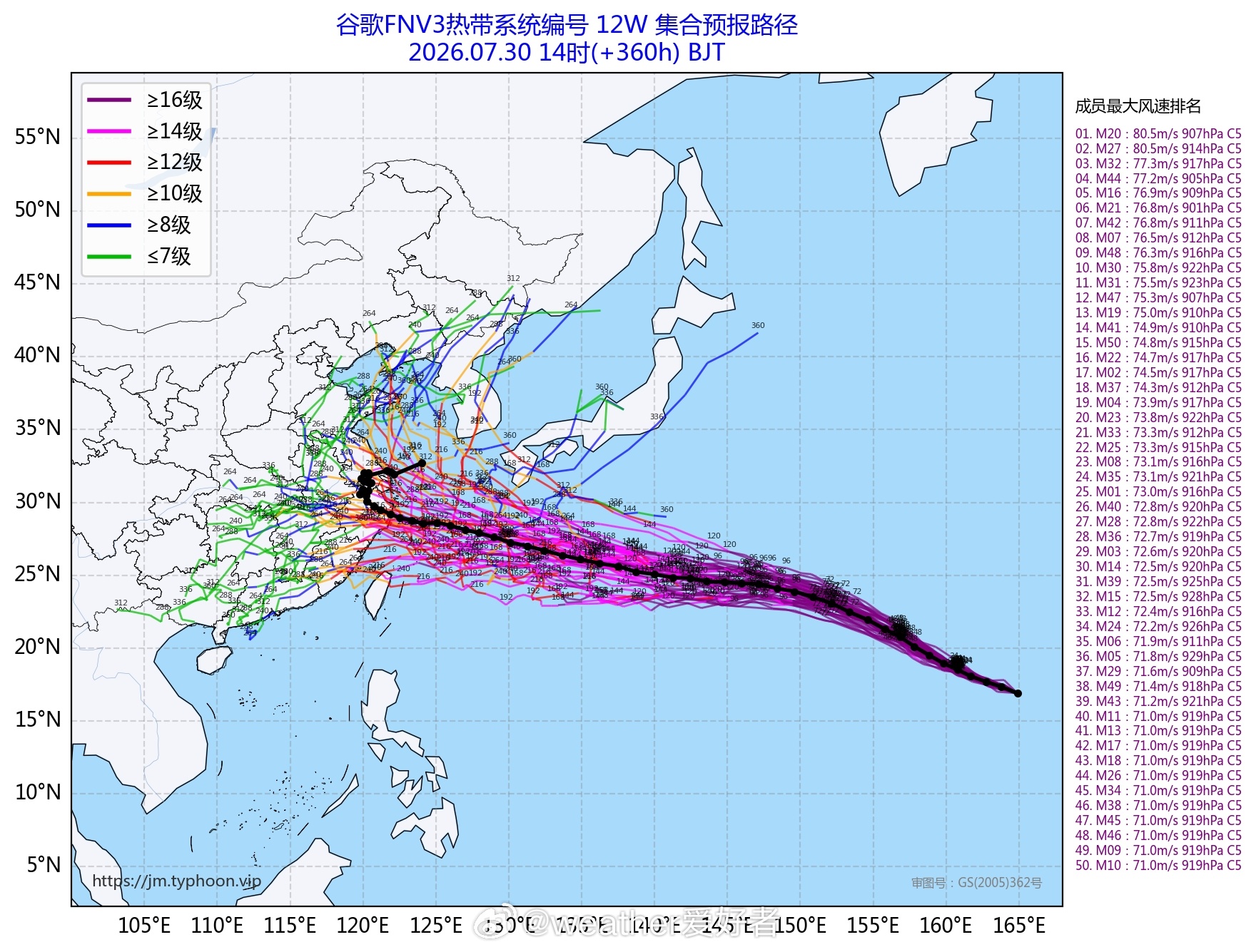台风白海豚 路径预报变化不大，基本还是指向我国，华东地区下周要密切关注。 