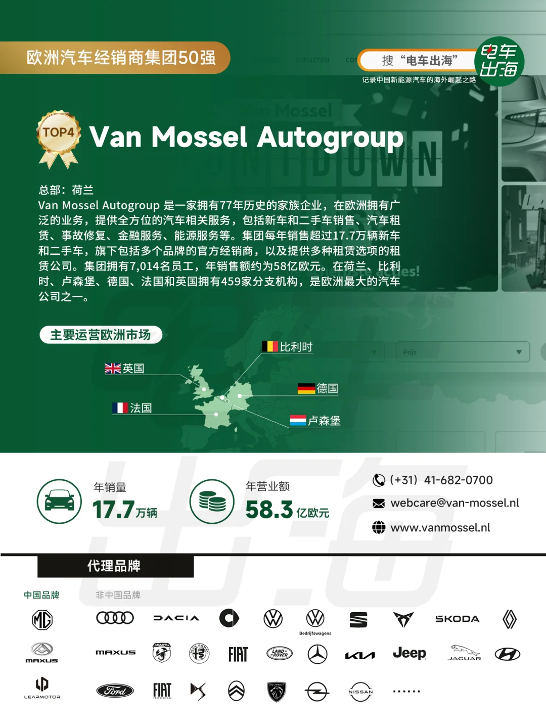 Van Mossel，零跑，名爵出海欧洲都靠他