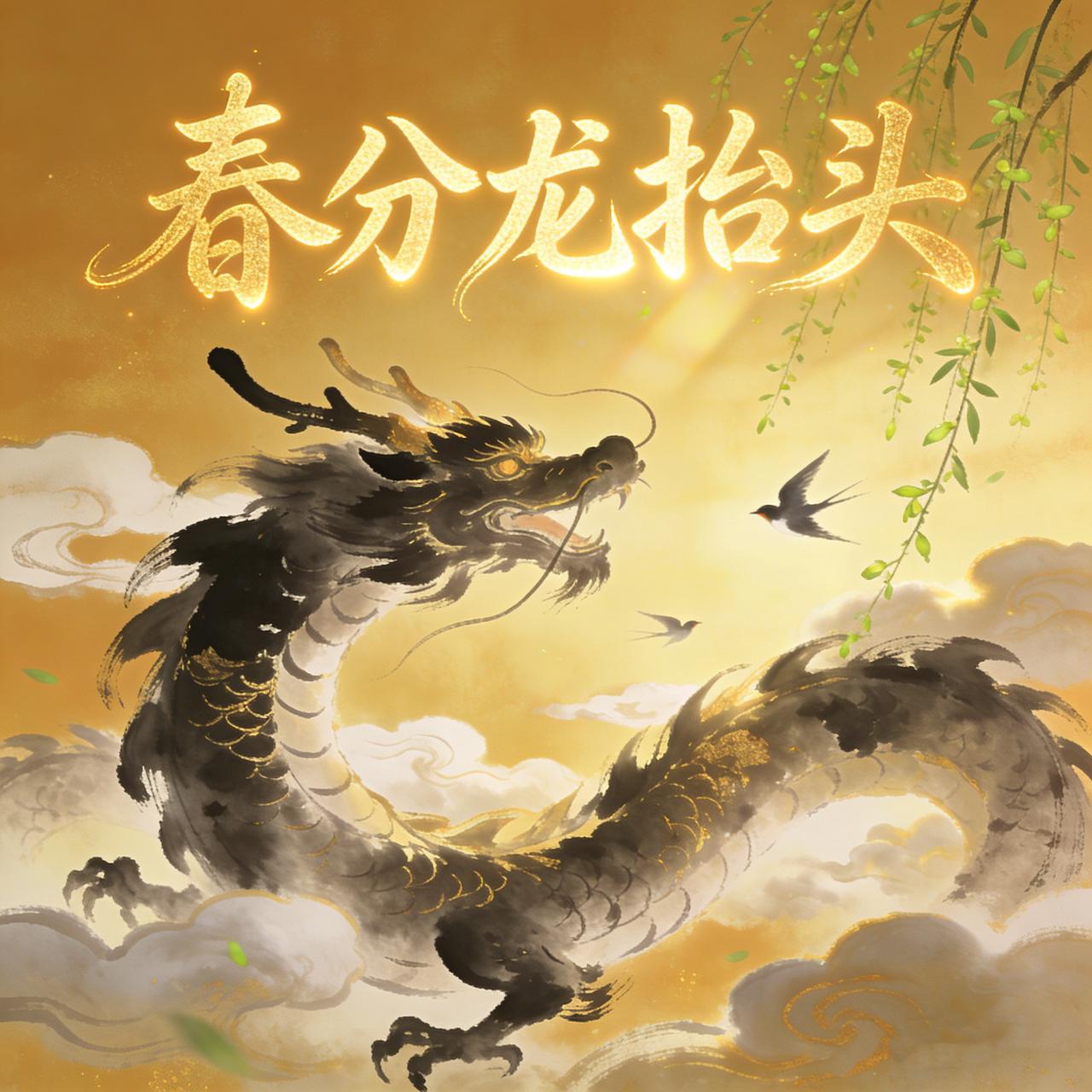 春分龙抬头·万事好兆头
——春分二月二龙抬头张行之贺寿自励诗

春分恰遇龙抬头，