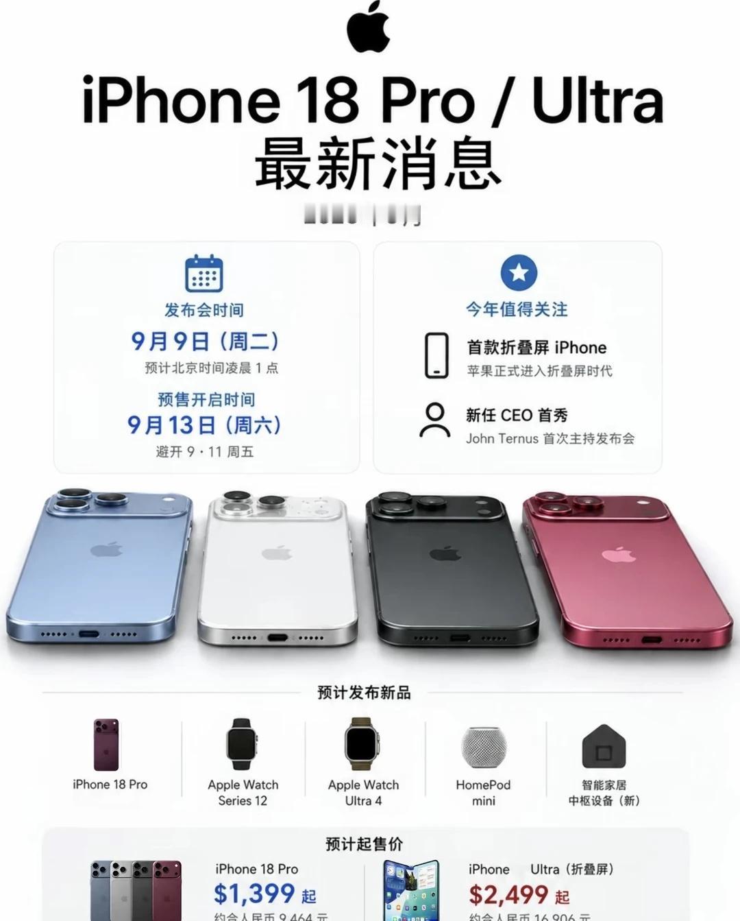 iPhone18系列最新消息
苹果秋季发布会iphone小技巧 Apple 科技