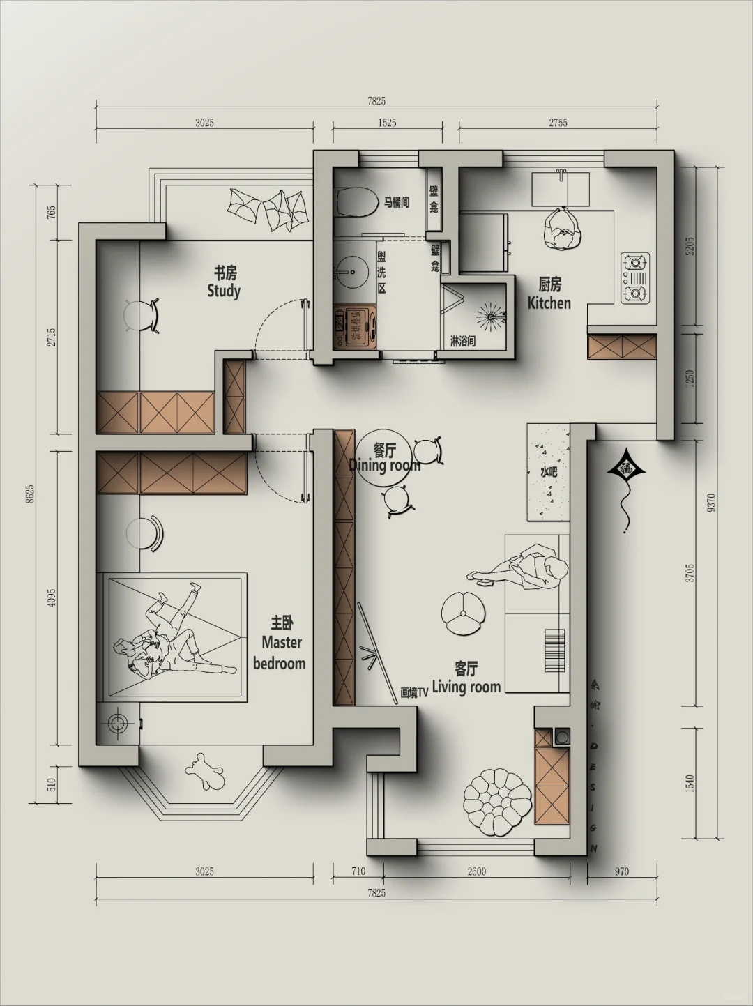 户型改造54m²｜小户型如何利用空间做三分离