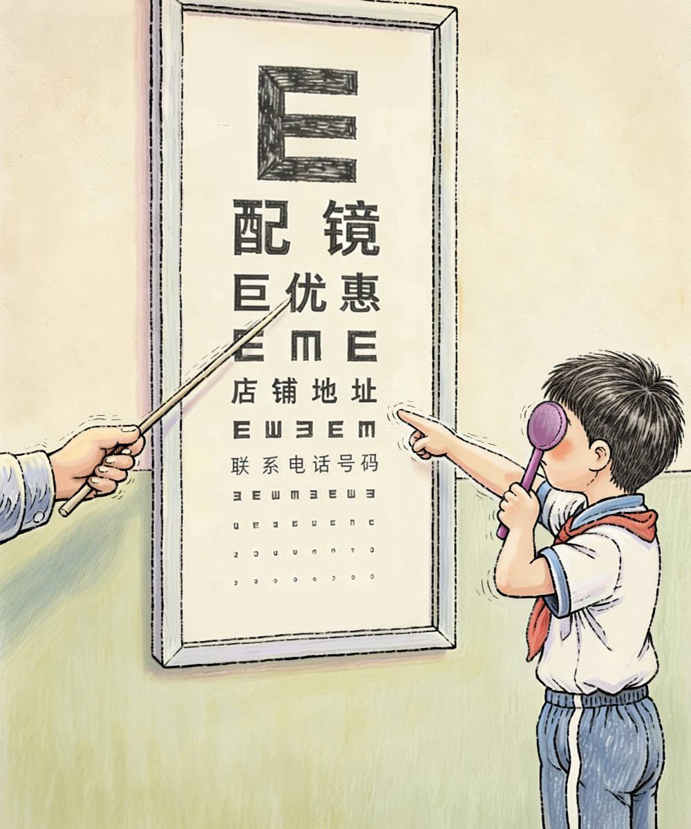 校园公益视力筛查，本该守护孩子健康。
但河南洛阳这所小学的操作，实在太荒唐！
近