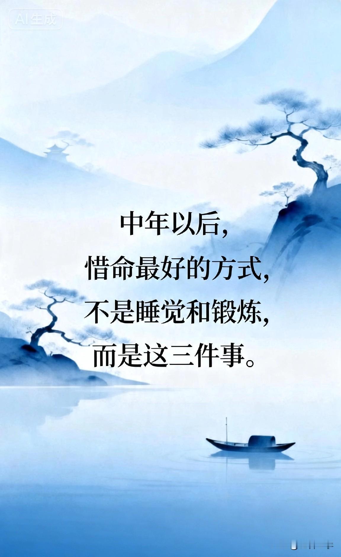 中年以后，惜命最好的方式，不是睡觉和锻炼，而是这三件事。

很多人到了中年，开始