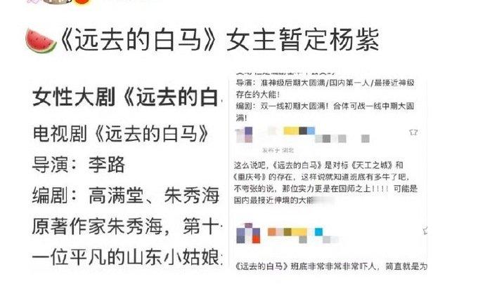 网传杨紫将出演远去的白马曝杨紫暂定远去的白马女主 哇塞 ​​​
