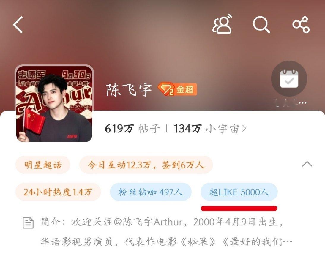 陈飞宇个人超话超like破5000🔥阿瑟的一番古偶《献鱼》有效播剧！很早就说过