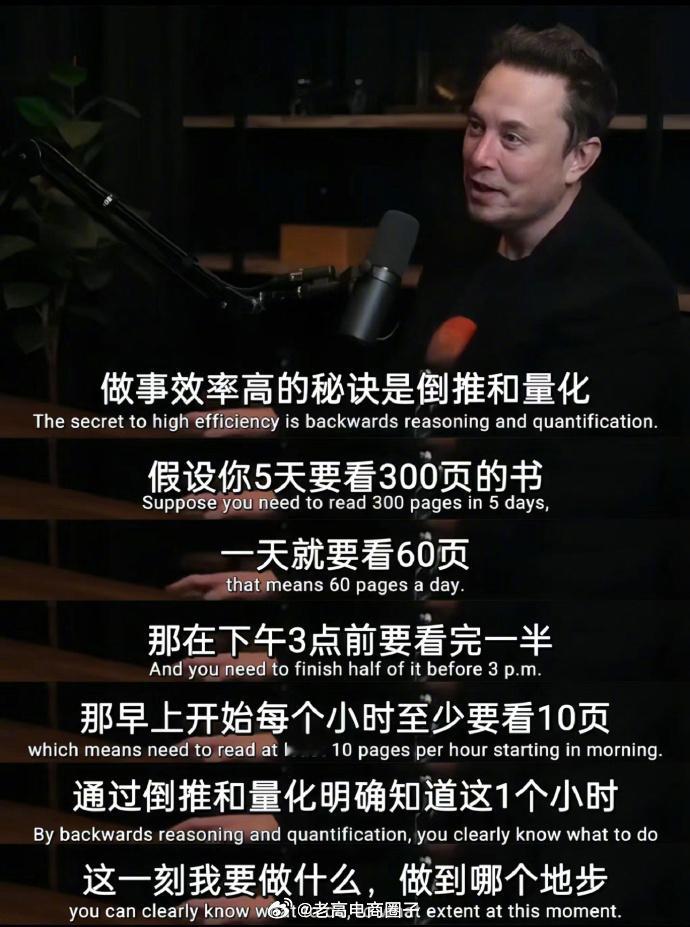 马斯克：做事效率高的秘诀是倒推和量化 
